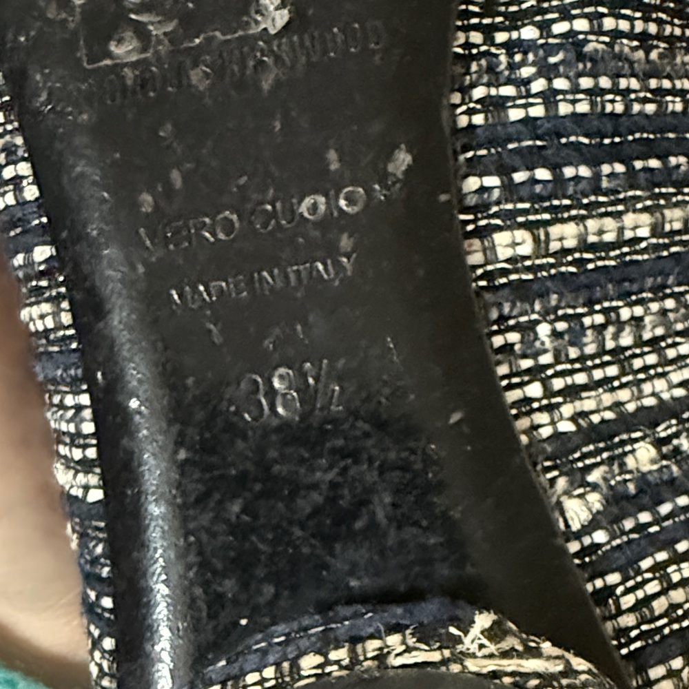 Nicholas Kirkwood Black, Midnight and White Tweed Mules - Picture 5 of 7